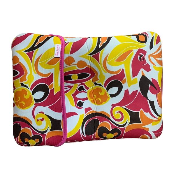 The Macbeth Collection Floral 1960s Print Reversible Neoprene Laptop Sleeve Case - Picture 4 of 5